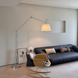 Italian Designer Vintage Swing Arm Floor Lamp for Living Room, Bedroom, Study, Adjustable Trendy Fishing Lamp