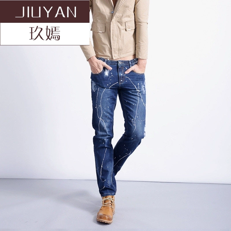 Giặt quần ống đứng rộng giật gân quần jeans nam mùa hè 2018 quần cotton nam mới - Quần jean