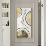 Картина прихожей, вертикальная версия, украшение прохода, фреска гостиной, подвесная картина, светлая роскошная картина с девятью рыбами, настенная живопись, хрустальная фарфоровая живопись, картина для коридора