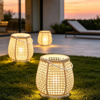 Hand-woven outdoor lawn lights, solar courtyard atmosphere lights, balcony homestay portable garden waterproof floor lights