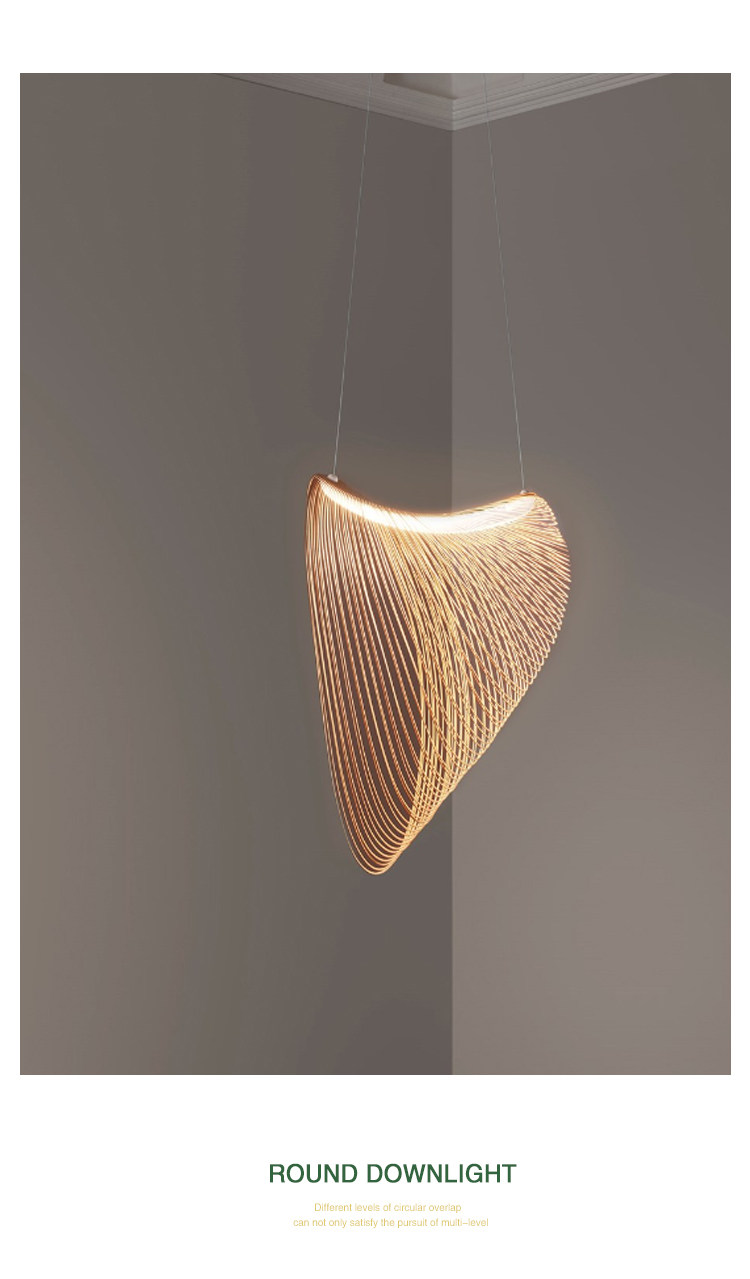 Cône en Bois Contemporary Chandelier Image 2