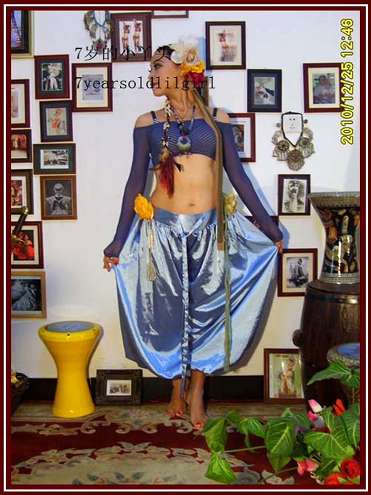 Dance suit Performance Skilled Clothing Hot Pin Snowy light cage pants flutter soft and breathable belly dance GA06 -Taobao