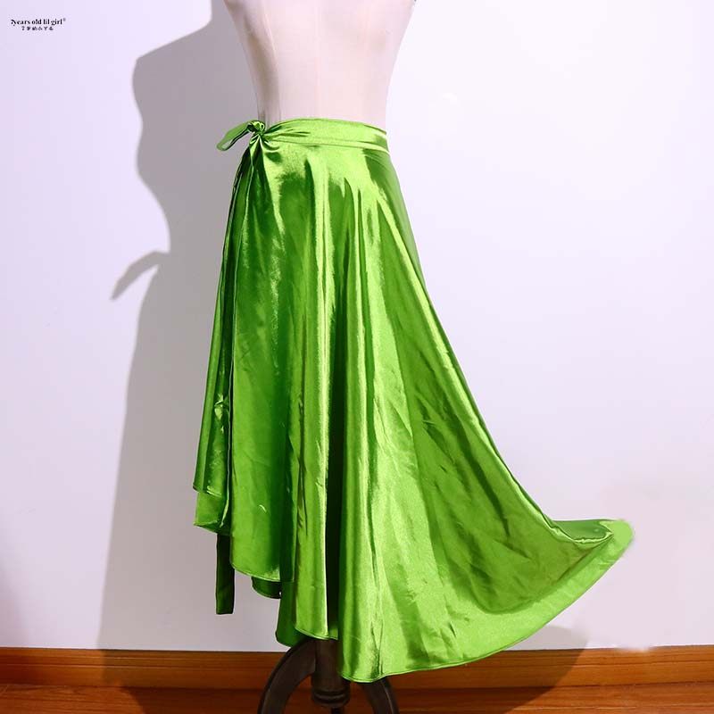 7years old lil girl ballet belly dancing hot pin snowy lace with wrap skirt 6EX01-Taobao