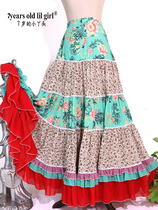 Spanish Franco Gypsy Gypsy Belly Leather Dance Import Snowspun Printed Large Pendulum Skirt Design EY25