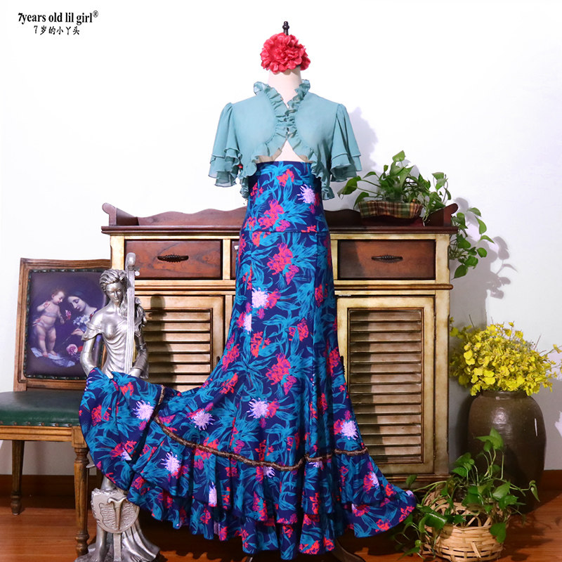 Brand Hot Sell Flamengo Dancing Skirt Flamenco Female 2023 new Norwegian Hemp Bag Hip big swing DTT76-Taobao