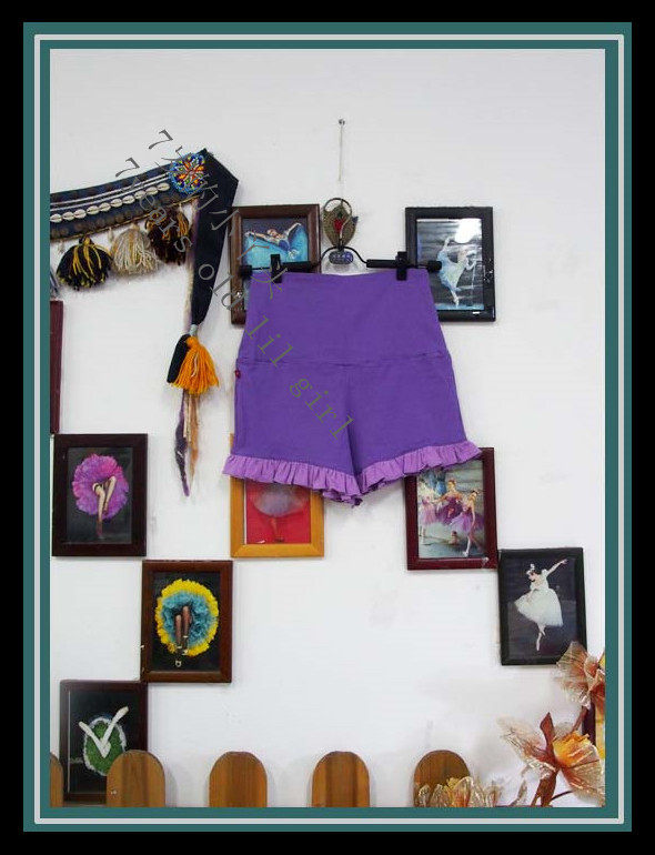 Hot pin ballet yoga steel tube dance belly dance elastic cotton small high waist beating bottom four corner shorts CB111