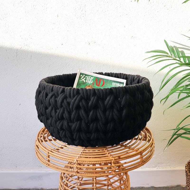 Rattan house outlet storage rattan basket Bay window storage pajamas storage dirty clothes basket Designer B & B round ss number