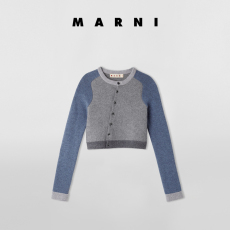 Трикотаж (t)marni 早秋系列2020新款 女款拼色斜扣开衫