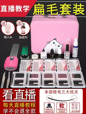 Eyelash grafting eyelash set for beginners Planting flat mink false eyelash tools Shop with glue single full set