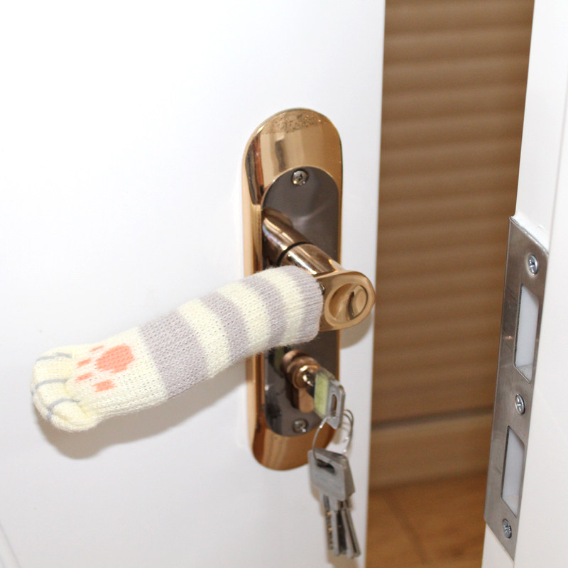 Cold-proof round hair line door handle jacket glass door handle sleeve to cover knitted warm door cover property room