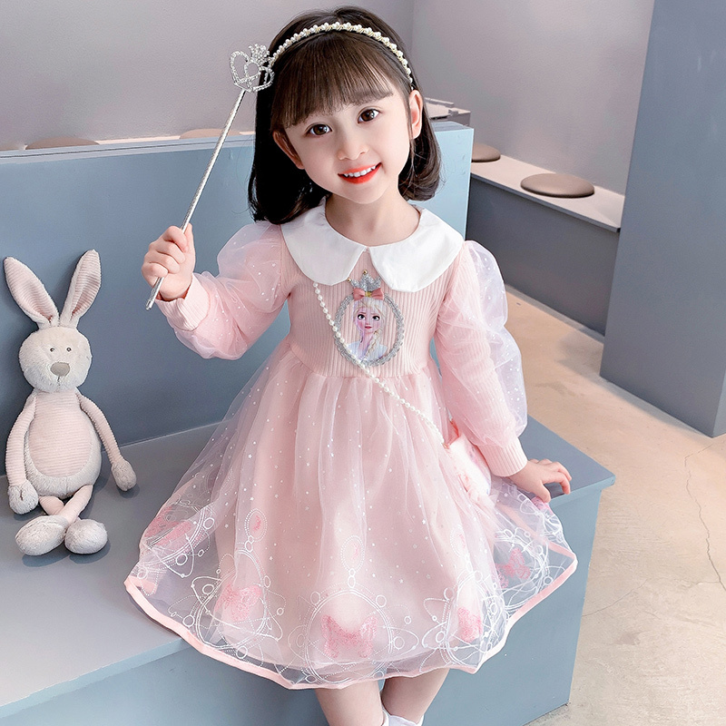 Girls' Elsa Princess Dress, Spring and Autumn Style, Children's Clothing, Spring Outfit, Toddler Dress, Little Girl Baby Elsa Dress