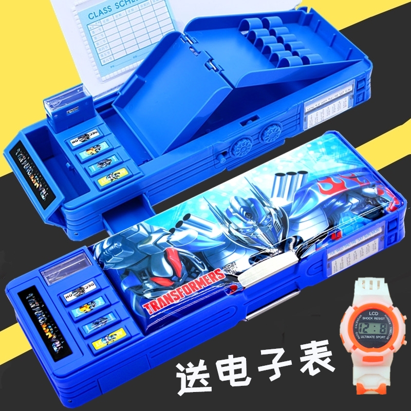 Deformation Diamond Cryptography Pencil Case Male Elementary School Boy Nursery School Children Pen Bag Deformation Automatic 12 3rd Year Boys Little Boy Lead Pencil Case Boy Multifunction-Taobao