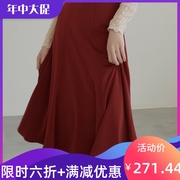 . 2020 lụa satin trượt váy cơ thể trông mỏng và phong cách lớn váy của phụ nữ mùa xuân giữa chiều dài váy ô váy