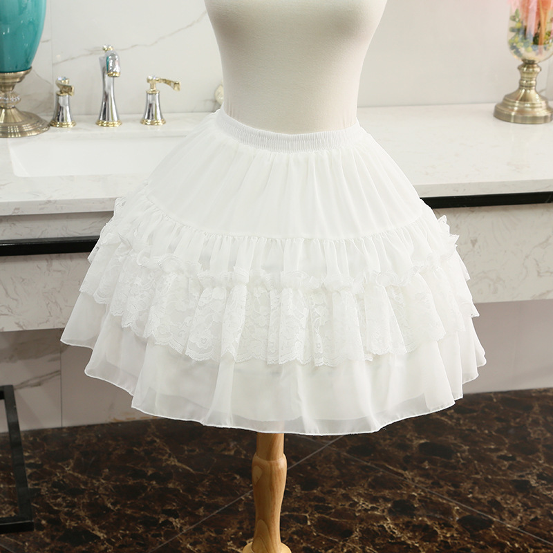 The skirt supports daily clock lolita 45cm short violent summer children can adjust the skirt black and white