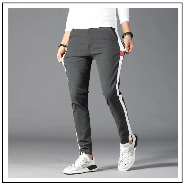 Quần âu hoang dã Quần dài nam cotton mùa thu mới thanh thể thao thoáng khí Slim Hàn Quốc phiên bản quần lọt khe đồ nam