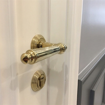 Yibaili American gold door lock light luxury indoor European bright gold pvd door lock bright chrome bedroom silent door lock