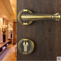 American copper lock black door lock minimalist American indoor split lock room door black bedroom handle lock ME3098