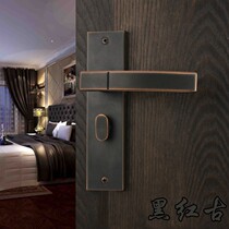 American copper lock European-style indoor square door lock bedroom imitation ancient room door lock full copper minimalist American door lock LA1228