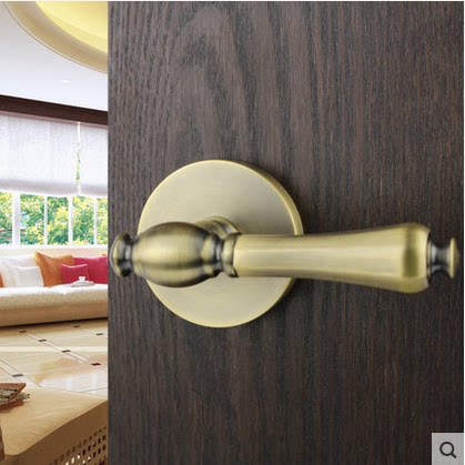 American bronze lock American antique plate hand lock chamber bedroom door door lock bathroom lock make-up room door lock LP0671