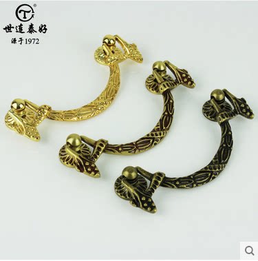 American pure copper handle cabinet door overall cabinet wardrobe shoe cabinet drawer European Chinese antique American all copper HK203