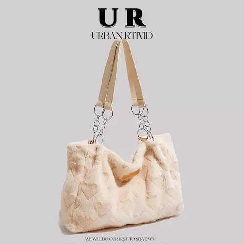 UR Light, роскошная брендовая весенне-летняя плюшевая женская сумка, новинка 2025 года, весенне-летняя ниша, оригинальная женская сумка-тоут большой вместительности