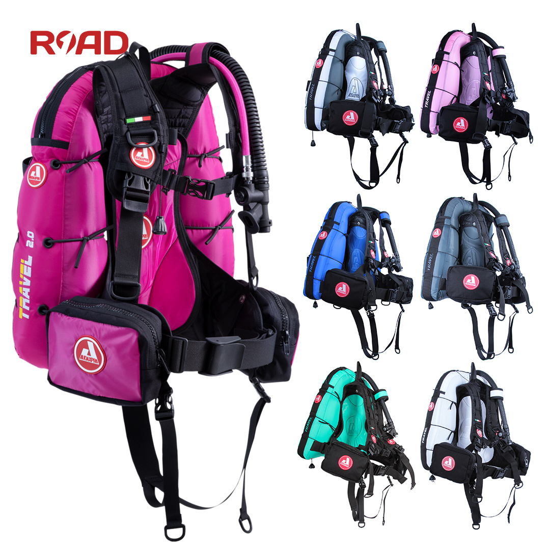 Audaxpro Travel 15L Travel Backflight Dive Fluid Fluid Fluid Regulator Ultra Light BCD Multicolor Italy