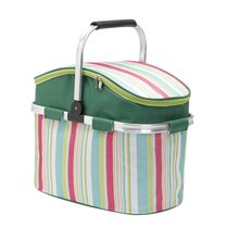 Special outdoor picnic basket insulated portable folding shopping basket waterproof Oxford cloth thick hand