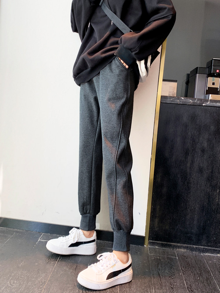 Sports pants women's spring and Autumn loose leg Halong pants children's 2021 new velvet small man thin casual thick cotton pants