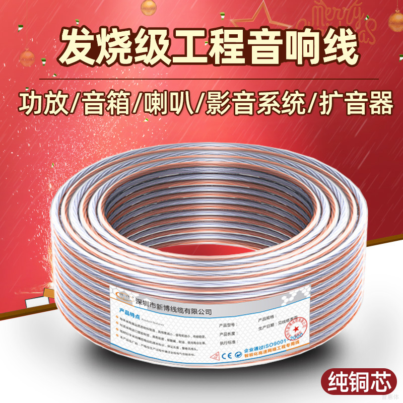 Fever engineering sound line professional automotive general speaker line pure oxygen - free copper amplifier connected horn line 100 m