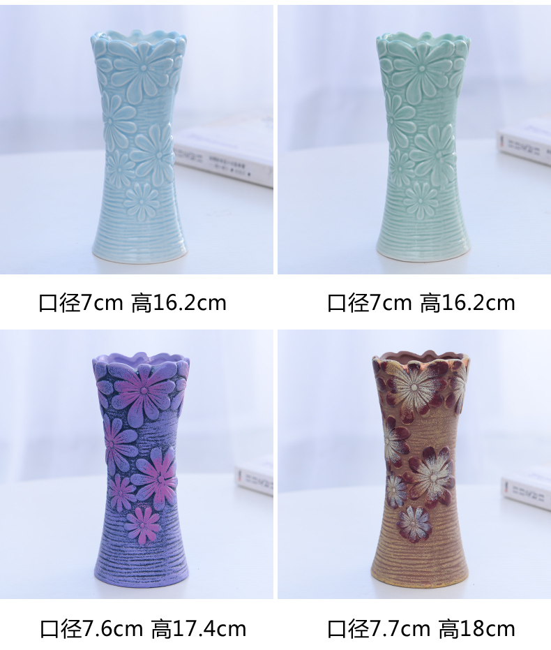 Furnishing articles of household ceramic vase flower implement transparent creative flower vase European household small sitting room fresh water bottle