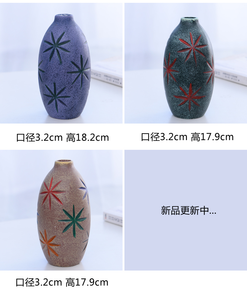 Furnishing articles of household ceramic vase flower implement transparent creative flower vase European household small sitting room fresh water bottle