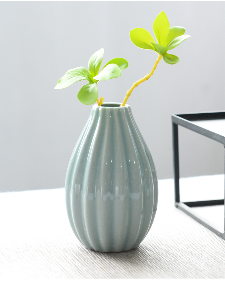 Modern small pure and fresh and vase celadon white household sitting room adornment is furnishing articles other hydroponic flower receptacle