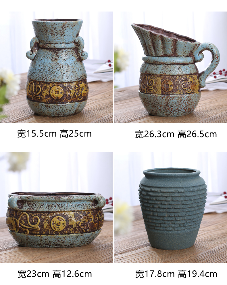 European high old com.lowagie.text.paragraph of large diameter running the meaty plant ceramic flowerpot more than meat, green asparagus flower implement extra large flower pot