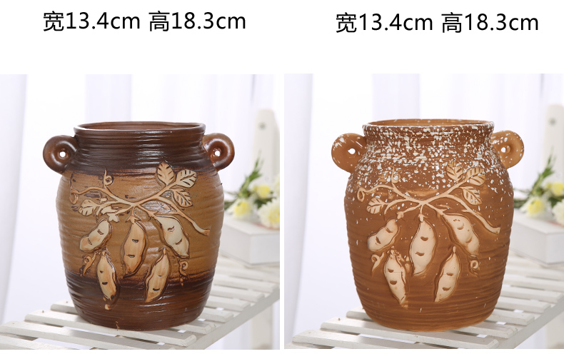 Coarse pottery breathable purple fleshy ceramic flower pot move contracted mage vase floral outraged old running dry flower, flower implement high