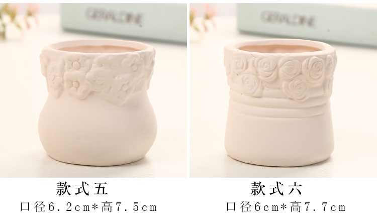 Flowerpot ceramic grain embryo, fleshy meat green plant can be artificial painting diy hand breathable potted flower pot