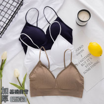 Womens beauty back thickened with chest pad gathered chest-wrapped base anti-light No rimless bandeau underwear camisole cotton