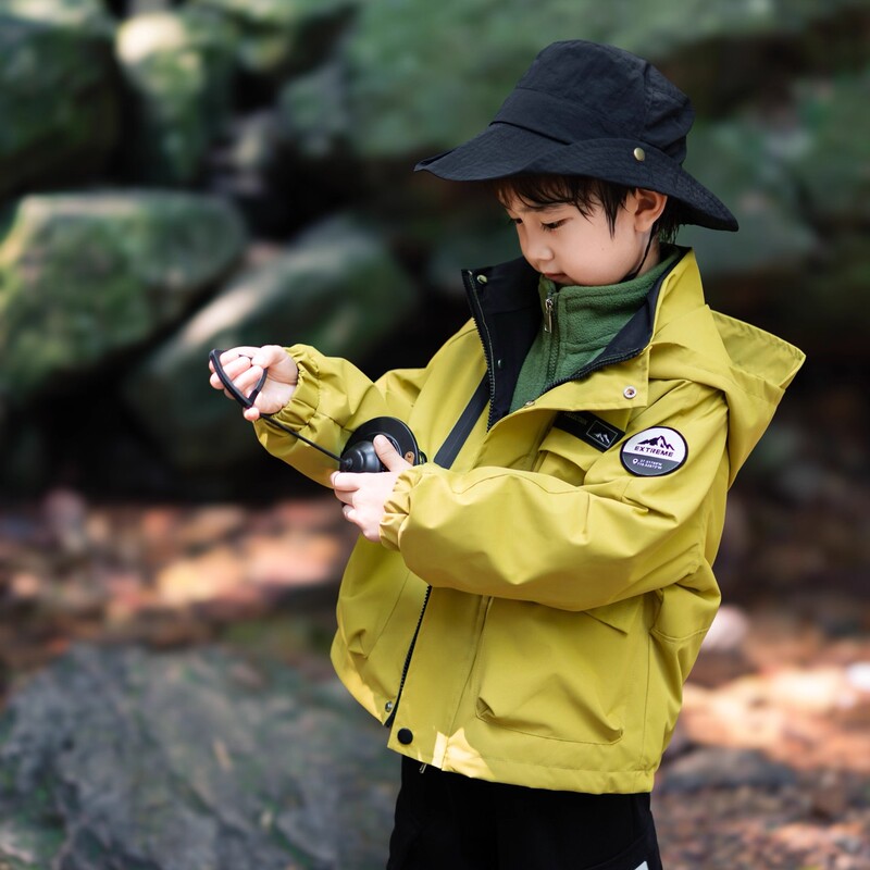 French Uamtor Boys' Jacket Autumn and Winter 2026 New Children's Outdoor Three-In-One Fleece Jacket