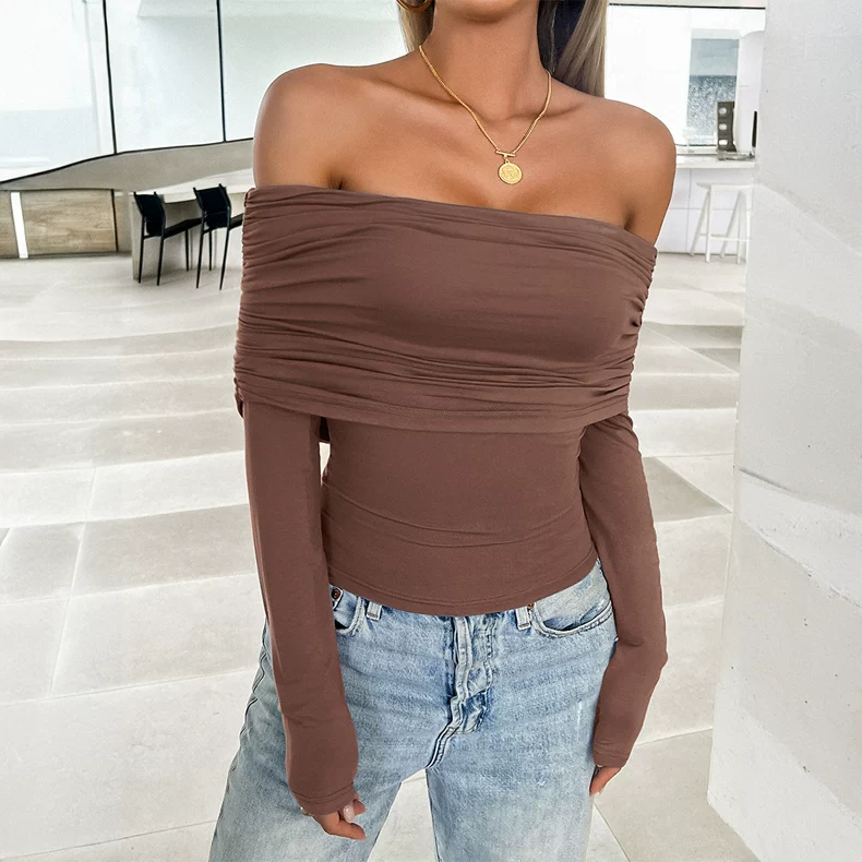 Топ Shein ЖЕНЩИНЫ Осень Т-шерти однотонный без бретелек pull-over топ