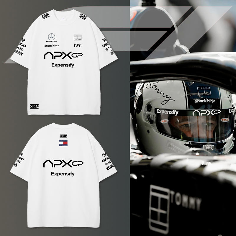 Jiman Society Movie F1 Racing Car Driver Style Short-Sleeve Heavyweight Pure Cotton Casual Loose T-Shirt Trend Jiman Society Movie F1 Racing Car Driver Style Short-Sleeve Heavyweight Pure Cotton Casual Loose T-Shirt Trend