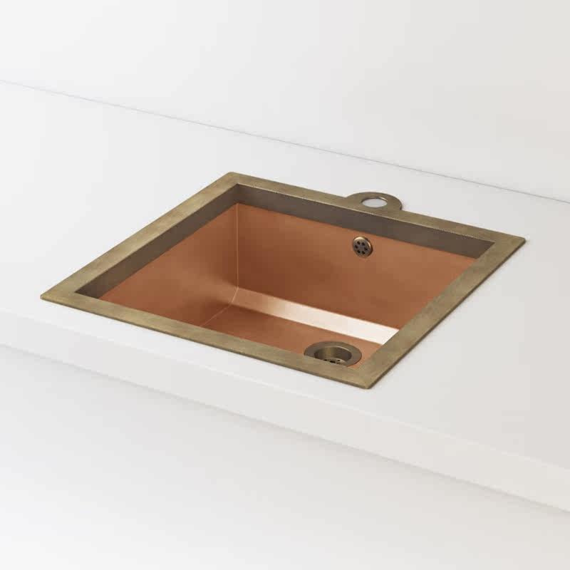 Italy imported OfficineGullo handmade brass 40cm kitchen single sink dishwashing sink