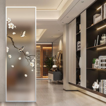 Entry light luxury modern simple glass screen partition living room home Nordic decoration to block bedroom entrance