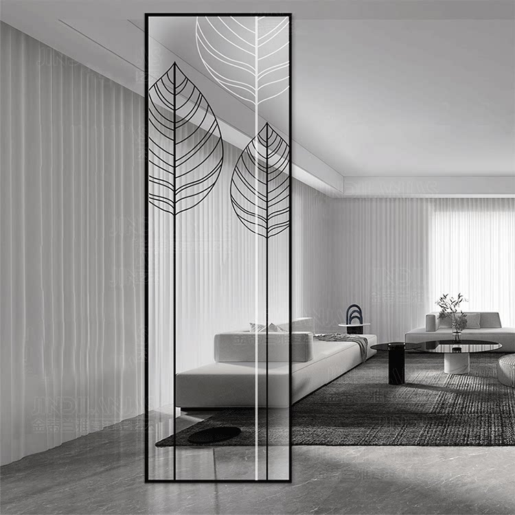 Modern minimalist glass screen partition living room Xuanguan make-up room dry and wet separation decoration shielded from small household type