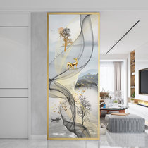 Modern minimalist glass screen partition wall living room bedroom shelter home decoration light luxury entrance abstract deer
