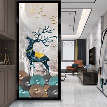 Light luxury Nordic art modern style glass living room partition frosted transparent screen bedroom shelter simple porch