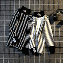 Male and female child half height collar bottom-shirt children streaks warm blouses CUHK Tong Autumn Winter 100 lap pure cotton T-shirt thermostatic t