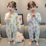 Детская пижама, тонкое хлопковое марлевое дышащее термобелье для девочек, осенняя
