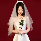 Белый короткий аксессуар для волос для невесты, французский стиль, простой и элегантный дизайн