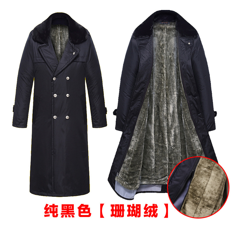 布度尼军大衣男冬季加厚长款棉大衣军绿色正品劳保防寒服可拆卸衣