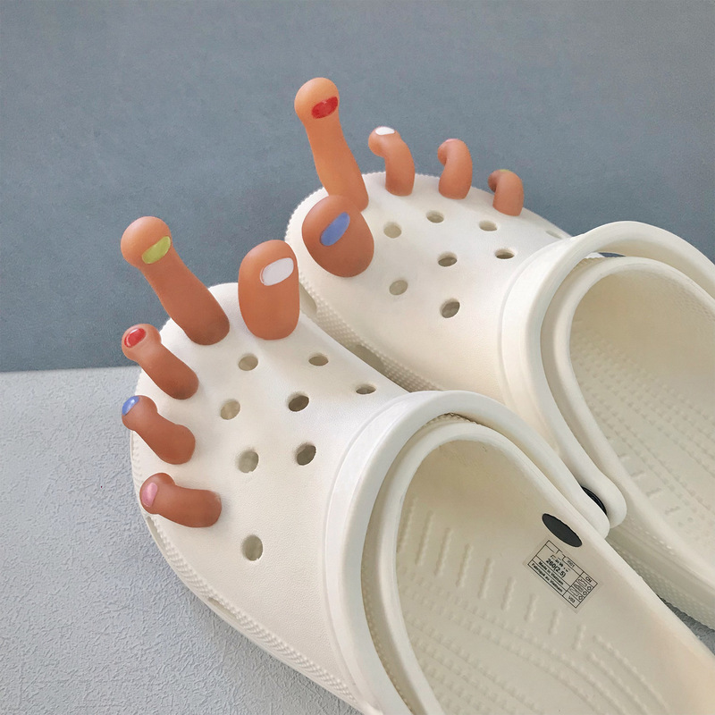 Funny Toe Hole Shoe Accessories DIY Men's Slippers Shoe Flower Decoration Accessories Crocs Crocs Accessories
