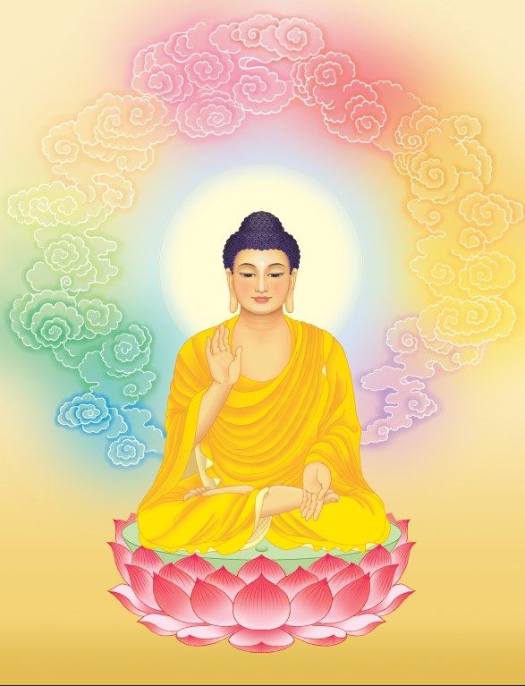 Knot Edge Pure Handmade Buddha Portrait Sakyamuni Buddha statue portrait hanging painting 035-phase paper double-sided plastic packaging